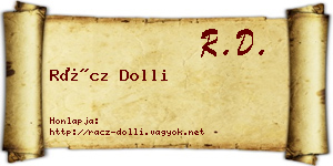 Rácz Dolli névjegykártya